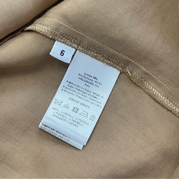 Tomas Maier Long Sleeve Shirt Dress Tan Size 6 Collared PullOver Classic Capsule - Picture 11 of 12